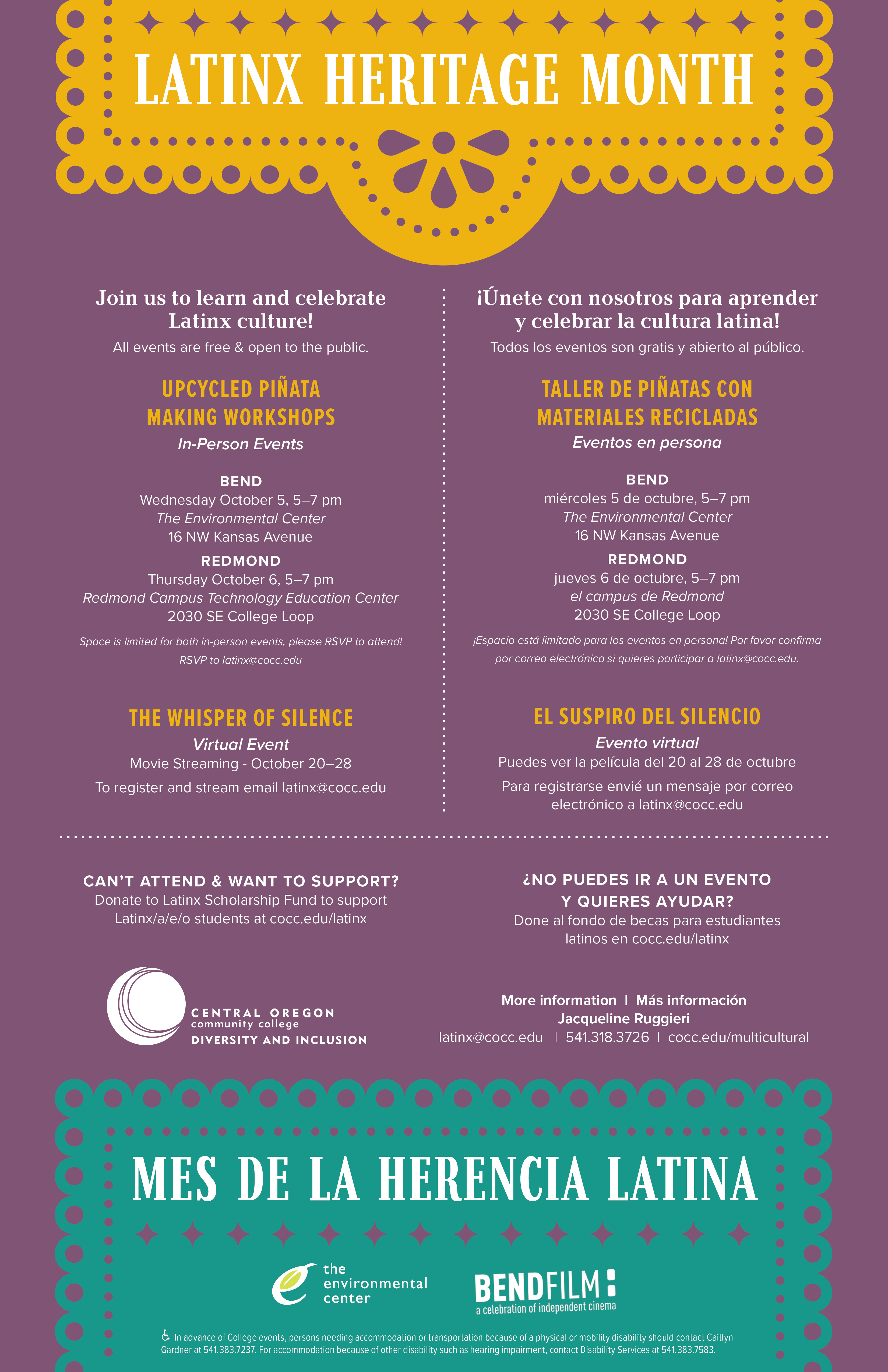 Mes de la herencia latina eventos en COCC